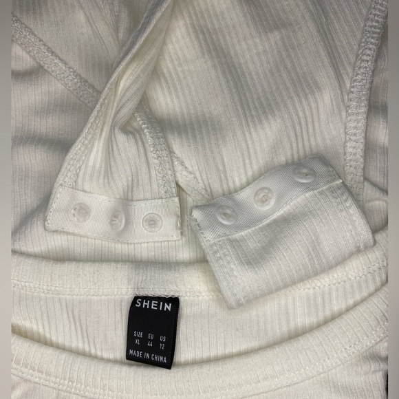 White Ribbed Body Suit - Picture 3 of 4